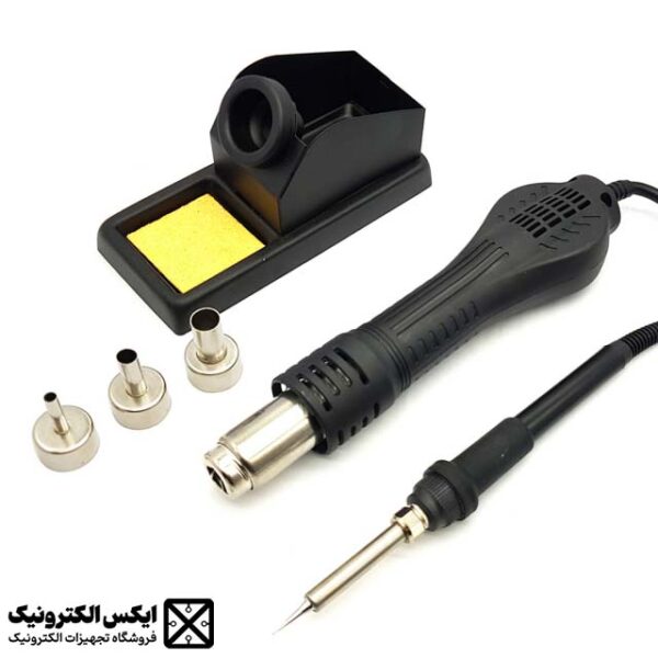هیتر و هویه دیجیتال GORDAK 968D با نمایشگر دوگانه، دسته هیتر سبک، کنترل دمای PID و مناسب برای تعمیرات قطعات SMD و BGA