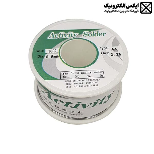 سیم لحیم 100 گرم اکتیویتی ZHONGSHI 63/37 با قطر 0.8 میلی‌متر
